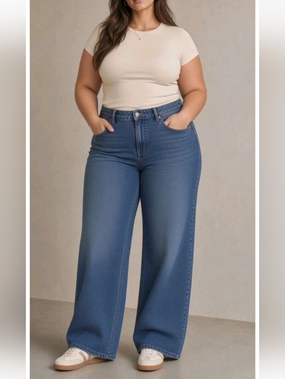 Torrid Bombshell Wide Leg Super Soft Jeans Blue Stretch Mid Rise Blue 26 T FLAW